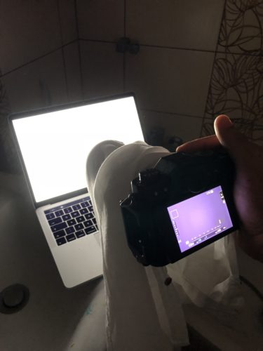 Taking astrophotography flat frames in a bathroom