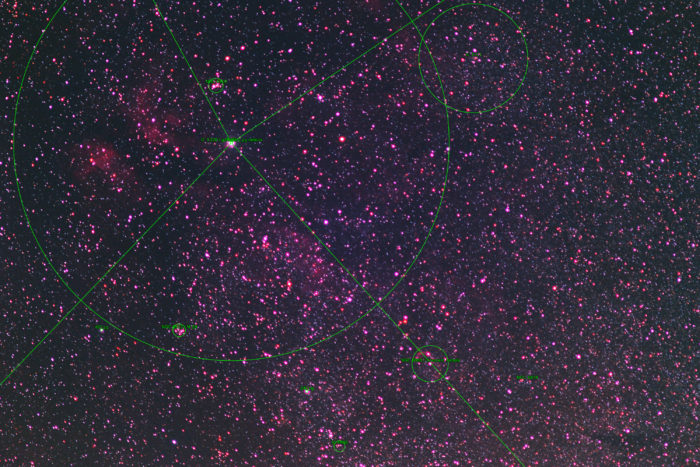 Sadr Region and Crescent Nebula plate-solved by Astrometry.