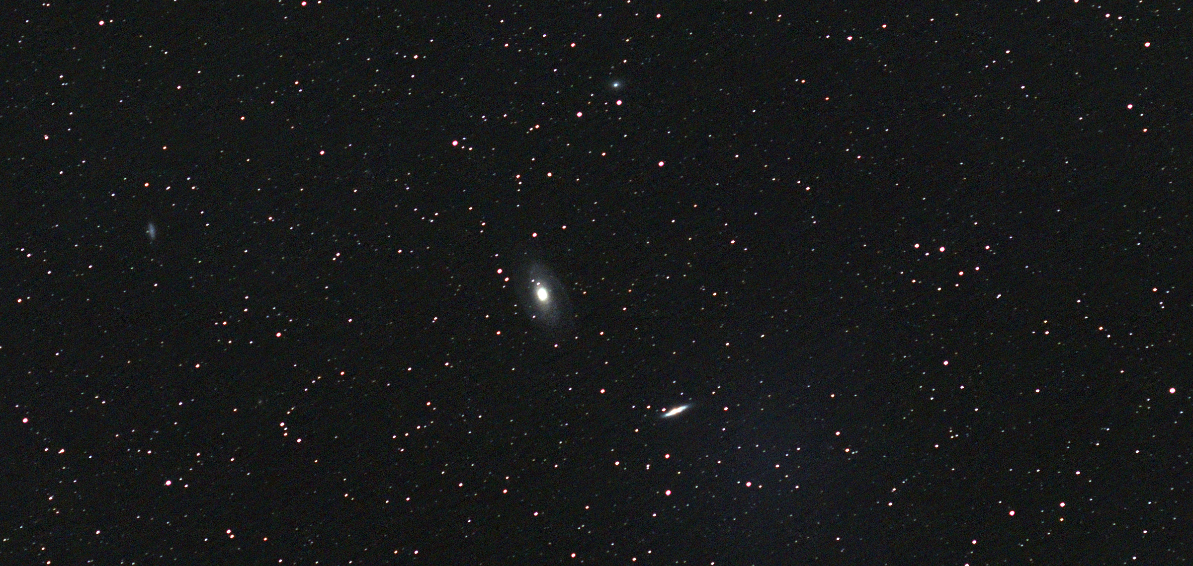 Bode and Cigar Galaxies (M81 and M82). Fantastic targets for beginners to photograph in May or June.