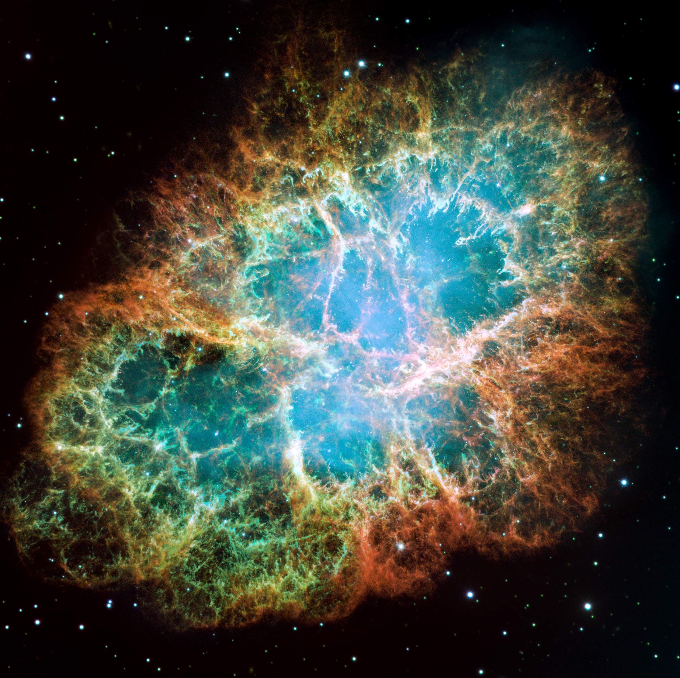 Crab nebula picture by the Hubble Space Telescope