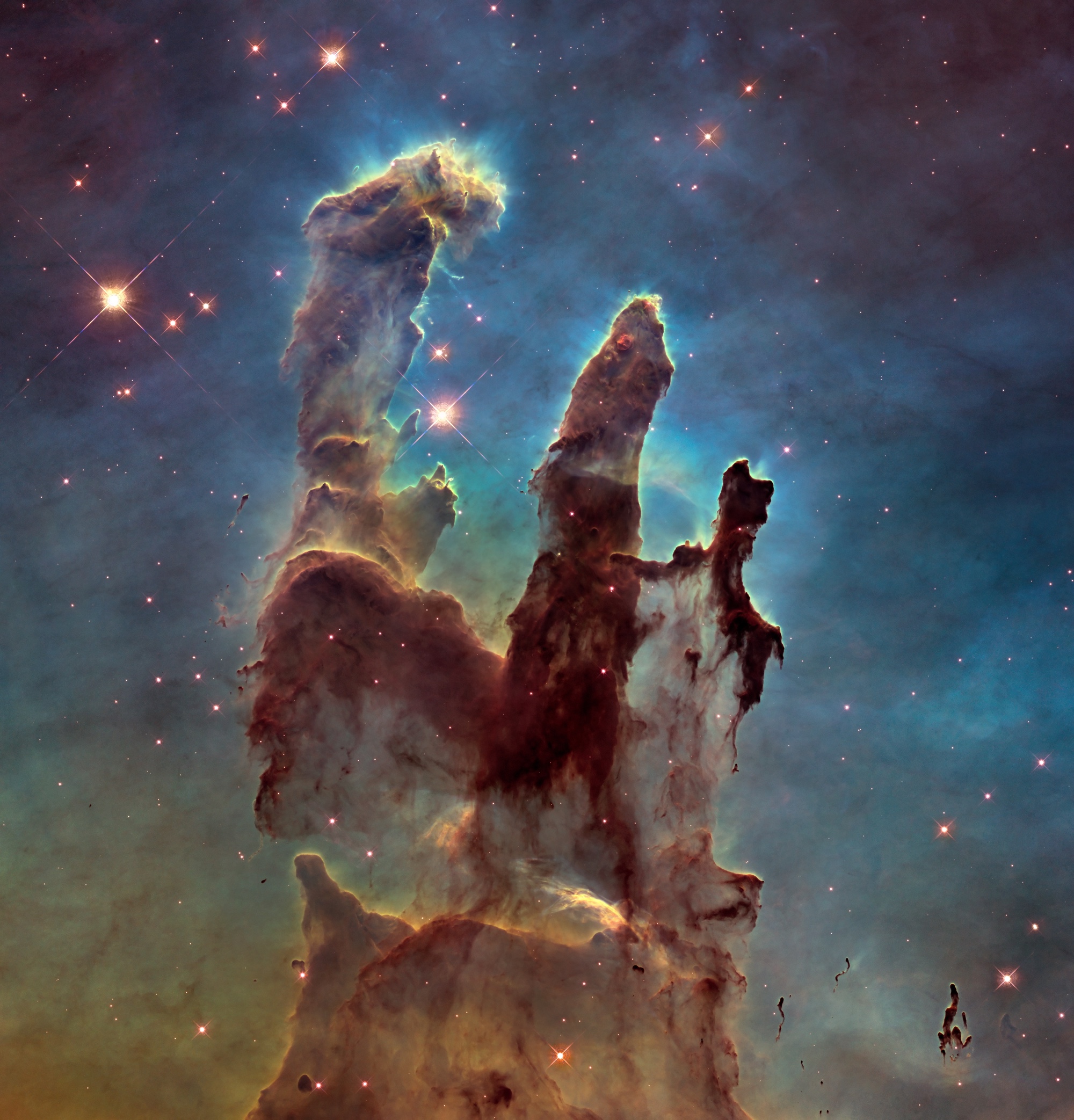 Pillars of Creation, the most famous picture taken by the Hubble Space Telescope